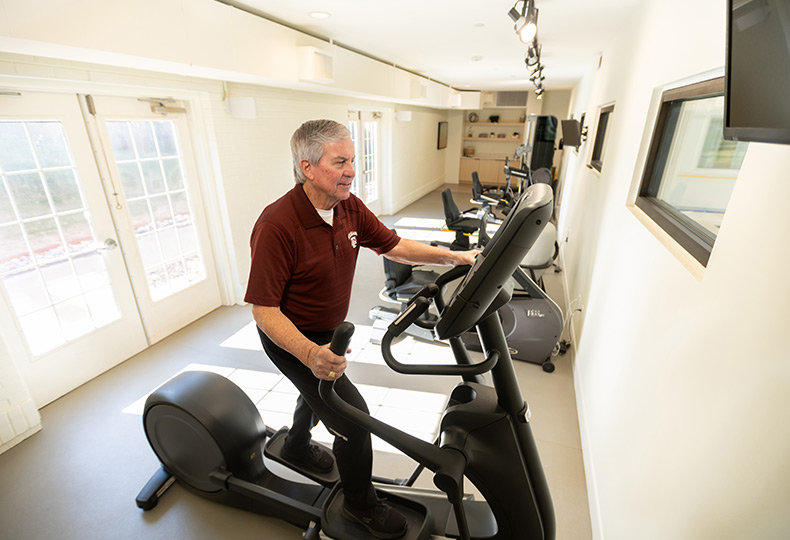 Man working out on a treadmill